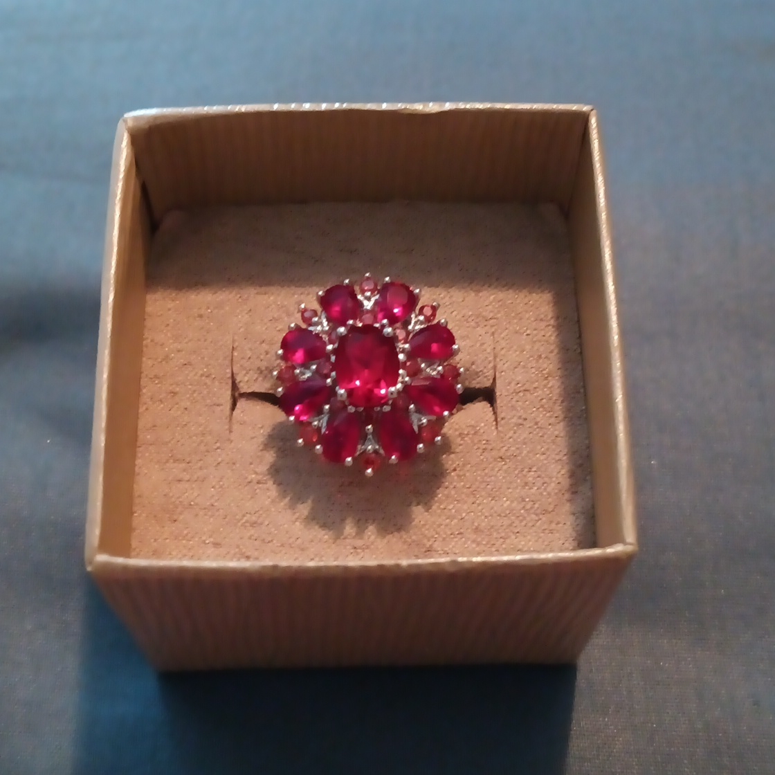Ruby Stone And Silver Dinner Ring